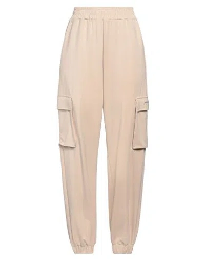 Hinnominate Woman Pants Beige Size M Polyester, Modal, Elastane