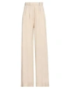 Hinnominate Woman Pants Beige Size Xs Linen, Cotton In Beige