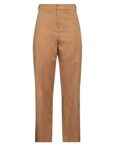 Hinnominate Woman Pants Camel Size L Cotton, Elastane In Beige