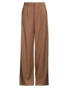 Hinnominate Woman Pants Camel Size M Polyester, Viscose, Elastane In Brown