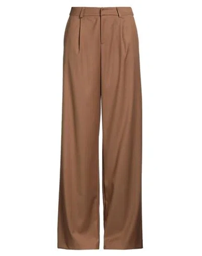 Hinnominate Woman Pants Camel Size M Polyester, Viscose, Elastane In Brown