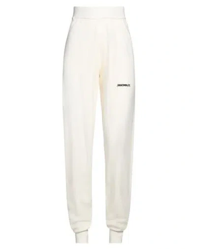 Hinnominate Woman Pants Cream Size L Viscose, Polyester, Polyamide In White