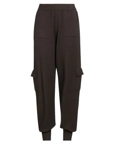 Hinnominate Woman Pants Dark Brown Size L Viscose, Polyester, Polyamide