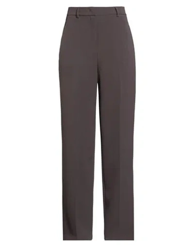 Hinnominate Woman Pants Dark Brown Size M Polyester, Elastane