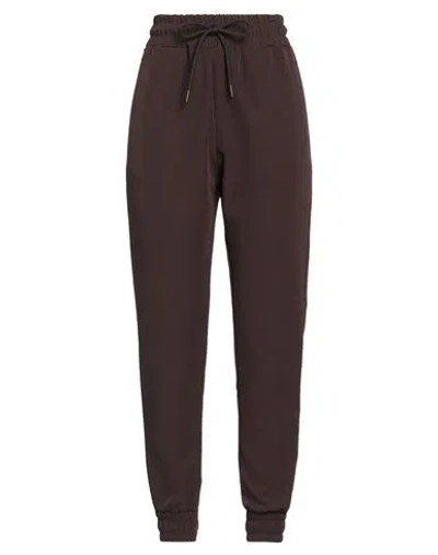 Hinnominate Woman Pants Dark Brown Size M Polyester, Elastane