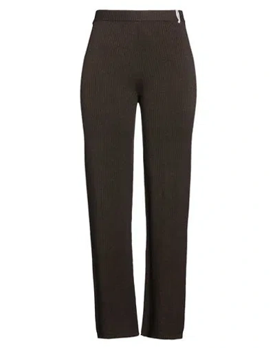 Hinnominate Woman Pants Dark Brown Size M Viscose, Polyester, Polyamide