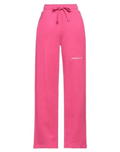 Hinnominate Woman Pants Fuchsia Size L Cotton In Pink