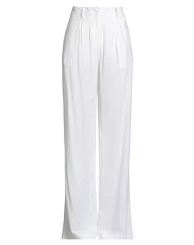 Hinnominate Woman Pants Ivory Size L Linen, Viscose In White