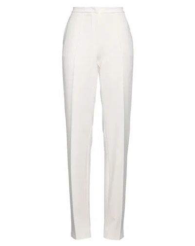 Hinnominate Woman Pants Ivory Size L Polyester, Elastane In White