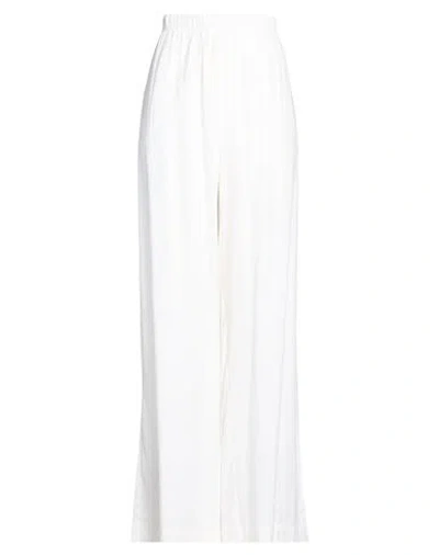 Hinnominate Woman Pants Ivory Size M Linen, Viscose In White