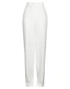 Hinnominate Woman Pants Off White Size M Polyester, Elastane In White