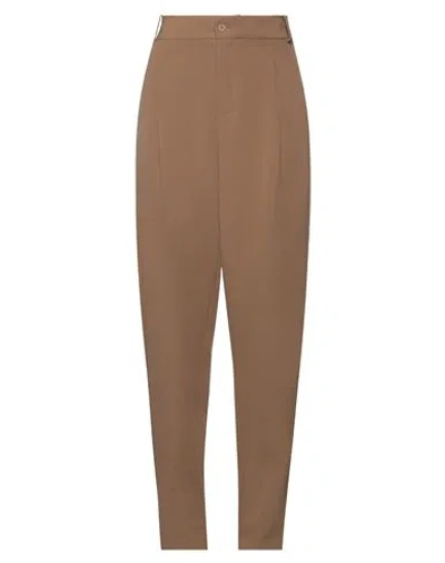 Hinnominate Woman Pants Khaki Size M Polyester, Elastane In Beige
