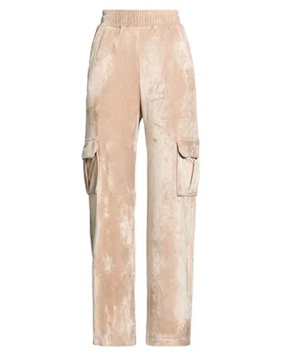 Hinnominate Woman Pants Light Brown Size Xxs Cotton, Elastane
