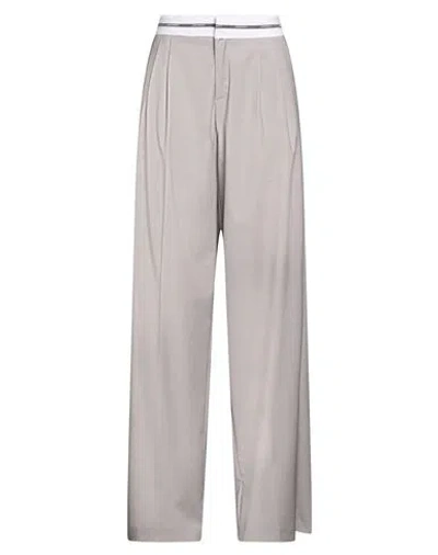 Hinnominate Woman Pants Light Grey Size M Polyester, Viscose, Elastane In Gray