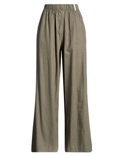 Hinnominate Woman Pants Military Green Size S Linen, Cotton
