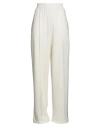 Hinnominate Woman Pants Off White Size M Modal, Polyester, Elastane