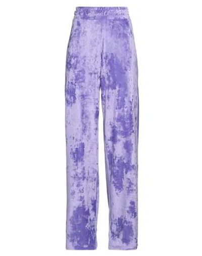 Hinnominate Woman Pants Purple Size M Polyester, Elastane In Purple