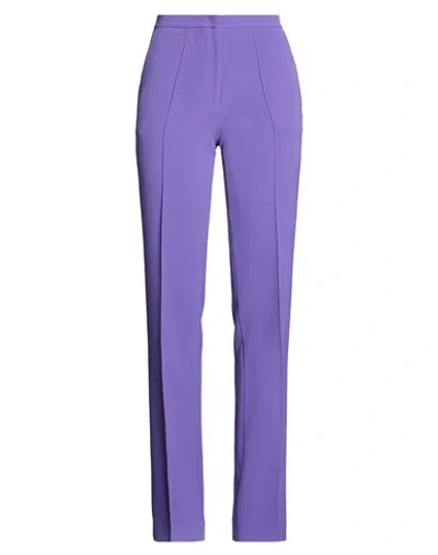 Hinnominate Woman Pants Purple Size S Polyester, Elastane