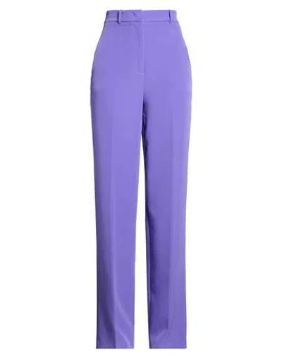 Hinnominate Woman Pants Purple Size Xs Polyester, Elastane