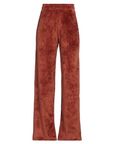 Hinnominate Woman Pants Rust Size Xxs Polyester, Elastane In Red