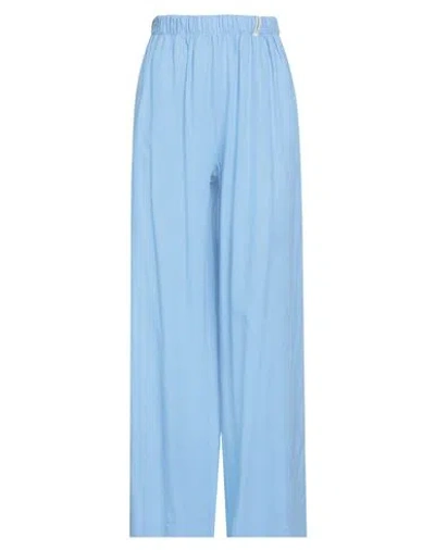 Hinnominate Woman Pants Sky Blue Size Xs Linen, Cotton In Blue