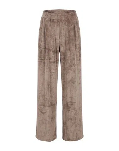 Hinnominate Woman Pants Taupe Size M Polyester, Elastane In Gray