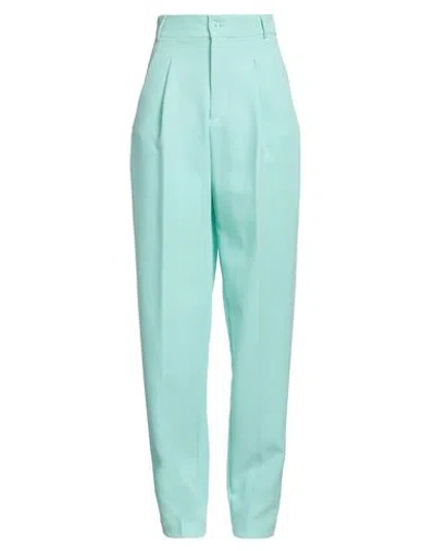 Hinnominate Woman Pants Turquoise Size Xxs Polyester, Elastane In Blue