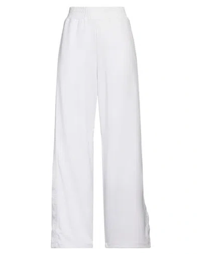 Hinnominate Woman Pants White Size L Polyester, Modal, Elastane