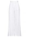 Hinnominate Woman Pants White Size M Linen, Cotton