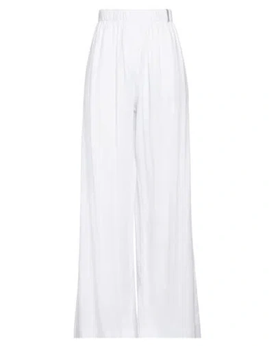 Hinnominate Woman Pants White Size M Linen, Cotton