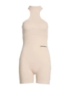 Hinnominate Woman Playsuit Beige Size M Cotton, Elastane In Pink