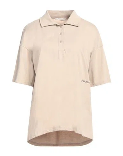 Hinnominate Woman Polo Shirt Beige Size Xs Cotton, Polyester
