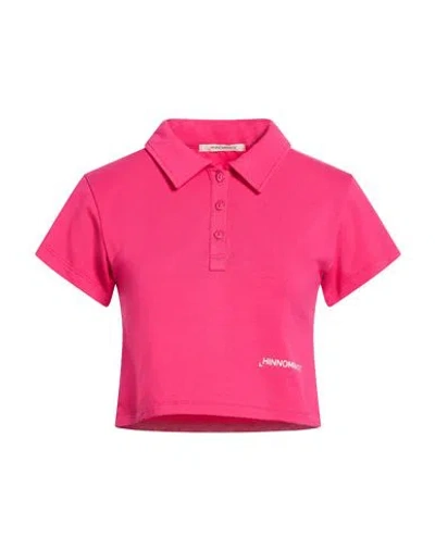 Hinnominate Woman Polo Shirt Fuchsia Size M Cotton, Elastane In Pink