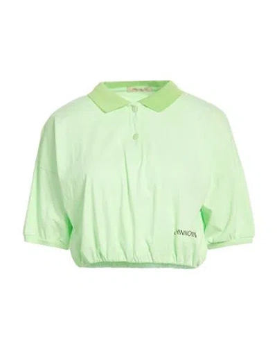 Hinnominate Woman Polo Shirt Light Green Size M Cotton In Multi