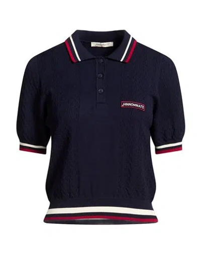 Hinnominate Woman Polo Shirt Navy Size S Viscose, Polyester In Blue