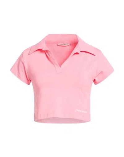 Hinnominate Woman Polo Shirt Pink Size S Cotton, Elastane