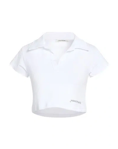 Hinnominate Woman Polo Shirt White Size S Cotton, Elastane