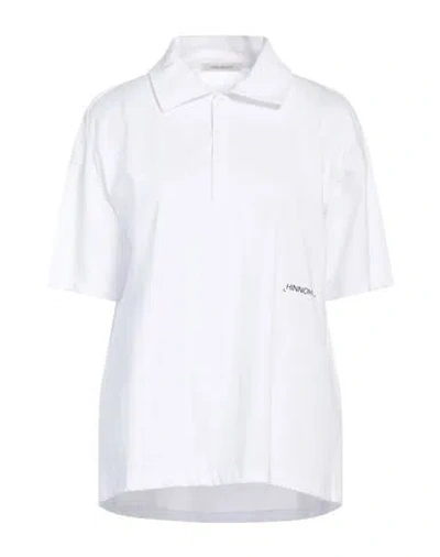 Hinnominate Woman Polo Shirt White Size Xs Cotton, Polyester