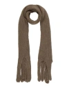 Shop Hinnominate Woman Scarf Khaki Size - Acrylic, Alpaca Wool, Virgin Wool, Polyamide In Beige