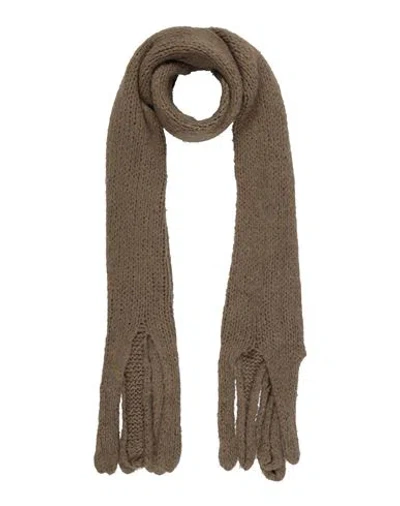 Hinnominate Woman Scarf Khaki Size - Acrylic, Alpaca Wool, Virgin Wool, Polyamide In Beige