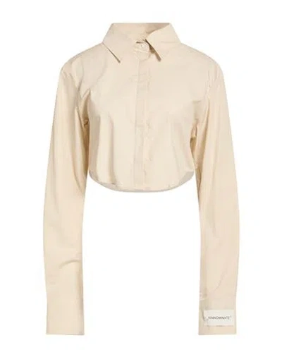 Hinnominate Woman Shirt Beige Size M Cotton In Neutral