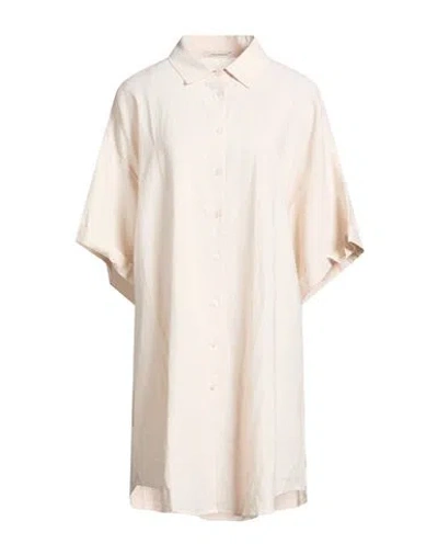 Hinnominate Woman Shirt Beige Size S Linen, Viscose In Neutral