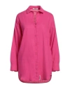 Hinnominate Woman Shirt Fuchsia Size Xs Linen, Viscose In Pink