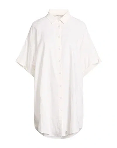 Hinnominate Woman Shirt Ivory Size Xs Linen, Viscose In White