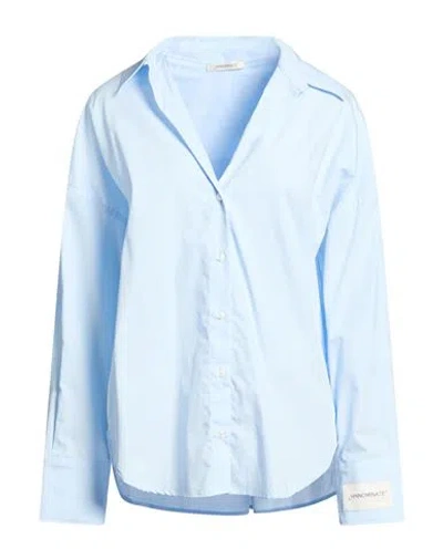 Hinnominate Woman Shirt Light Blue Size M Cotton
