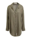 Hinnominate Woman Shirt Military Green Size S Linen, Viscose