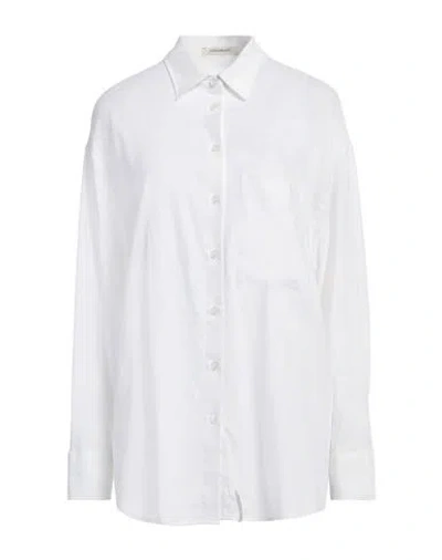 Hinnominate Woman Shirt White Size M Linen, Viscose In White