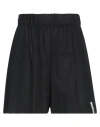 Hinnominate Woman Shorts & Bermuda Shorts Black Size Xxs Linen, Viscose