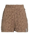 Hinnominate Woman Shorts & Bermuda Shorts Camel Size S Cotton, Polyester In Brown