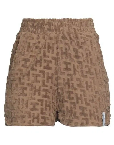 Hinnominate Woman Shorts & Bermuda Shorts Camel Size S Cotton, Polyester In Brown